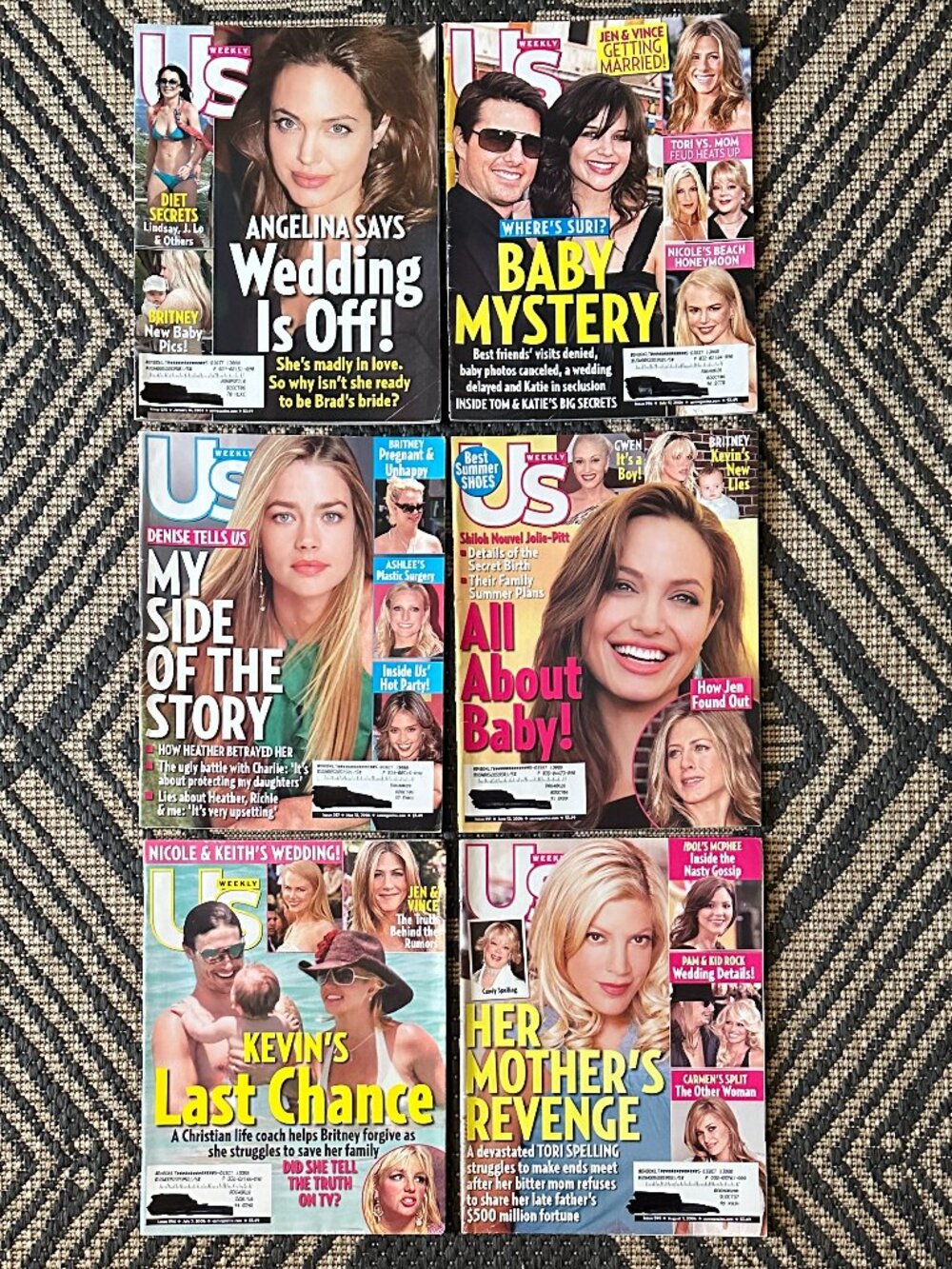 Vtg Y2K Lot of 6 US Weekly Magazines 2006 Celebrity Gossip Fashion Party Life